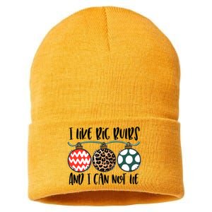 I Like Big Bulbs And I Can Not Lie Bells Funny Christmas Gift Sustainable Knit Beanie