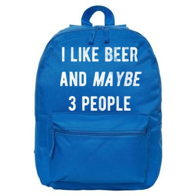 I Like Beer And Maybe 3 People 16 in Basic Backpack