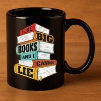 I Like Big Books And I Cannot Lie Librarian Book Reader 11oz C Handle Ceramic Mug