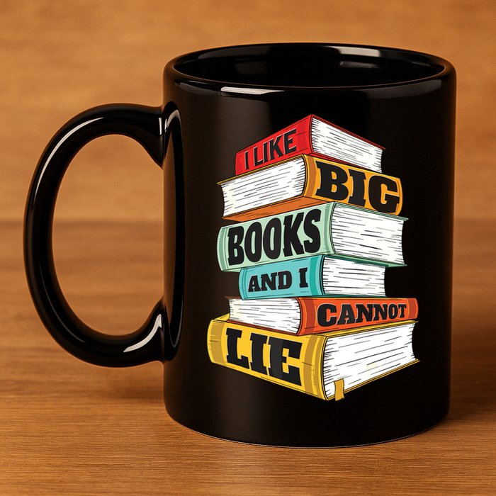 I Like Big Books And I Cannot Lie Librarian Book Reader 11oz C Handle Ceramic Mug