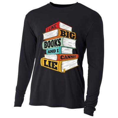 I Like Big Books And I Cannot Lie Librarian Book Reader Cooling Performance Long Sleeve Crew