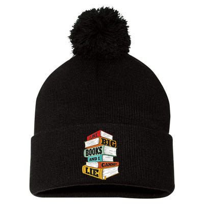 I Like Big Books And I Cannot Lie Librarian Book Reader Pom Pom 12in Knit Beanie