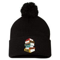 I Like Big Books And I Cannot Lie Librarian Book Reader Pom Pom 12in Knit Beanie