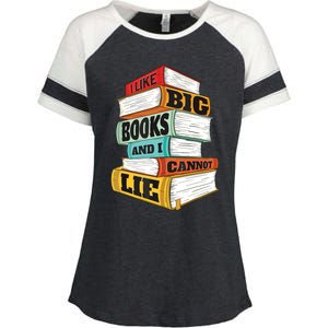 I Like Big Books And I Cannot Lie Librarian Book Reader Enza Ladies Jersey Colorblock Tee