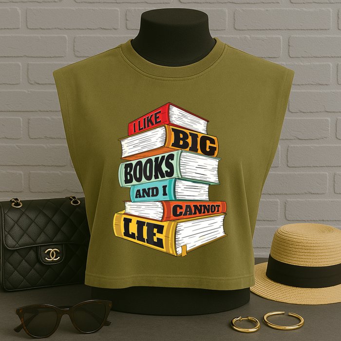 I Like Big Books And I Cannot Lie Librarian Book Reader Garment-Dyed Women's Muscle Tee