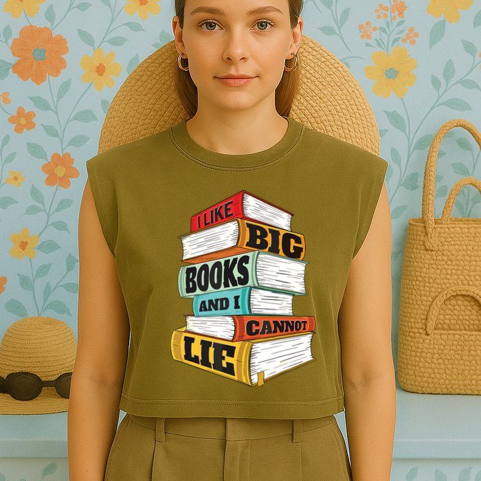 I Like Big Books And I Cannot Lie Librarian Book Reader Garment-Dyed Women's Muscle Tee