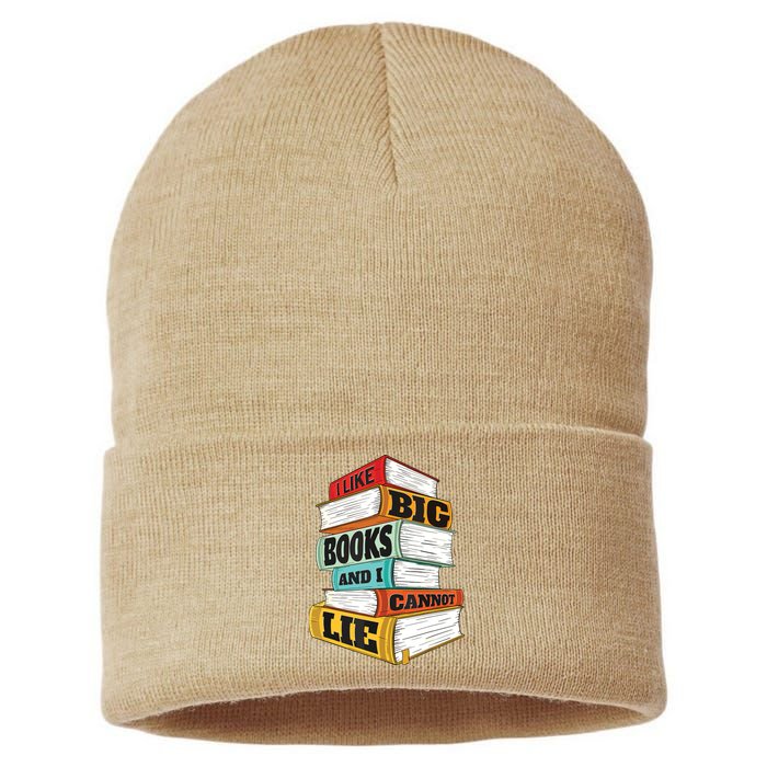 I Like Big Books And I Cannot Lie Librarian Book Reader Sustainable Knit Beanie