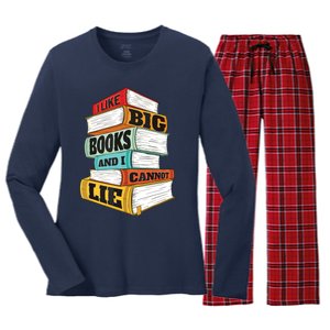 I Like Big Books And I Cannot Lie Librarian Book Reader Women's Long Sleeve Flannel Pajama Set 