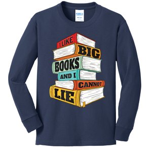 I Like Big Books And I Cannot Lie Librarian Book Reader Kids Long Sleeve Shirt