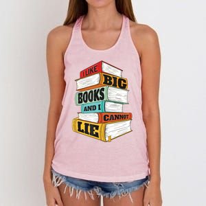 I Like Big Books And I Cannot Lie Librarian Book Reader Women's Knotted Racerback Tank