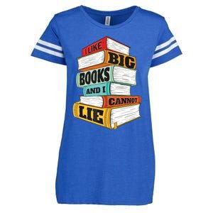 I Like Big Books And I Cannot Lie Librarian Book Reader Enza Ladies Jersey Football T-Shirt