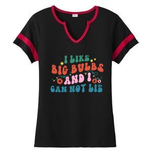 I Like Big Bulbs And I Can Not Lie Cute Gift Ladies Halftime Notch Neck Tee