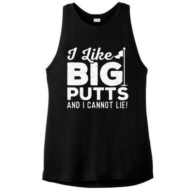 I Like Big Putts And I Cannot Lie retro Golf Lover Hobby Ladies PosiCharge Tri-Blend Wicking Tank