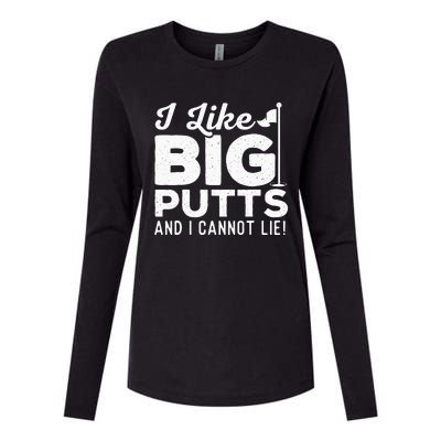 I Like Big Putts And I Cannot Lie retro Golf Lover Hobby Womens Cotton Relaxed Long Sleeve T-Shirt