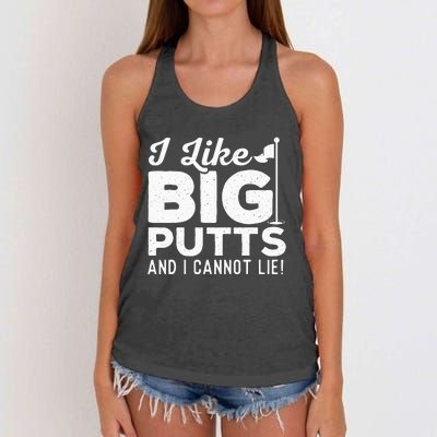 I Like Big Putts And I Cannot Lie retro Golf Lover Hobby Women's Knotted Racerback Tank