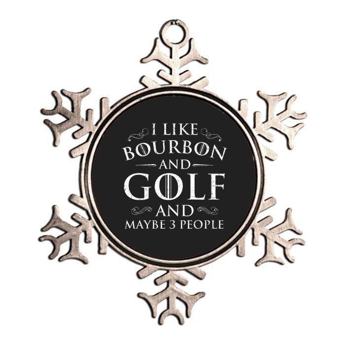 I Like Bourbon Golf Lover Golfing Golfer Putter Metallic Star Ornament