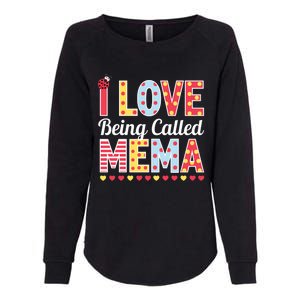 I Love Being Called Mema Ladybug Happy Valentines Day Gift Womens California Wash Sweatshirt