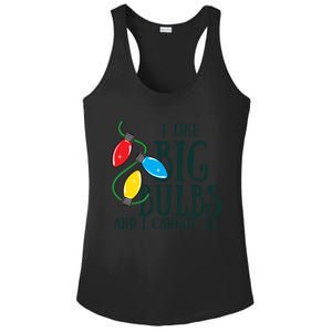 I Like Big Bulbs And I Cannot Lie Funny Christmas Gift Ladies PosiCharge Competitor Racerback Tank