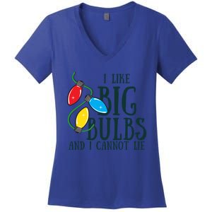 I Like Big Bulbs And I Cannot Lie Funny Christmas Gift Women's V-Neck T-Shirt