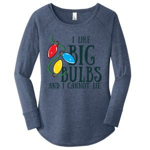 I Like Big Bulbs And I Cannot Lie Funny Christmas Gift Women's Perfect Tri Tunic Long Sleeve Shirt