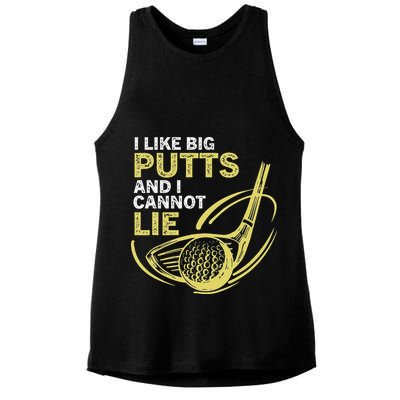 I Like Big Putts And I Cannot Lie Vintage Saying Golf Ladies PosiCharge Tri-Blend Wicking Tank