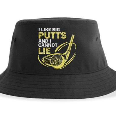 I Like Big Putts And I Cannot Lie Vintage Saying Golf Sustainable Bucket Hat