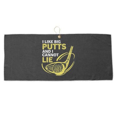I Like Big Putts And I Cannot Lie Vintage Saying Golf Large Microfiber Waffle Golf Towel