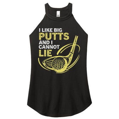 I Like Big Putts And I Cannot Lie Vintage Saying Golf Women's Perfect Tri Rocker Tank