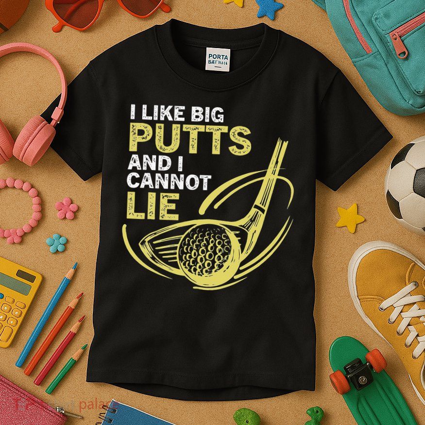 I Like Big Putts And I Cannot Lie Vintage Saying Golf Kids T-Shirt