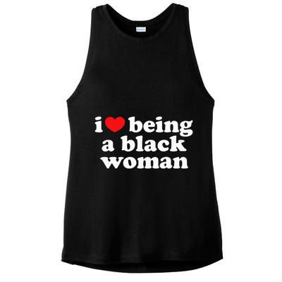 I Love Being Black Woman I Heart Being Black Woman Ladies PosiCharge Tri-Blend Wicking Tank
