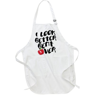 I Look Better Bent Over Funny Peach Full-Length Apron With Pockets