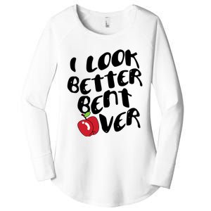 I Look Better Bent Over Funny Peach Women's Perfect Tri Tunic Long Sleeve Shirt