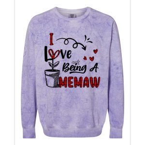 I Love Being A Memaw Cute Hearts Funny Gift For Memaw Cool Gift Colorblast Crewneck Sweatshirt