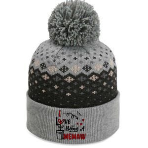 I Love Being A Memaw Cute Hearts Funny Gift For Memaw Cool Gift The Baniff Cuffed Pom Beanie