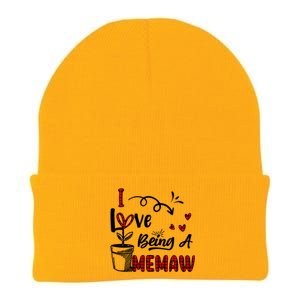 I Love Being A Memaw Cute Hearts Funny Gift For Memaw Cool Gift Knit Cap Winter Beanie