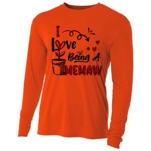 I Love Being A Memaw Cute Hearts Funny Gift For Memaw Cool Gift Cooling Performance Long Sleeve Crew