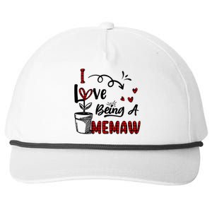 I Love Being A Memaw Cute Hearts Funny Gift For Memaw Cool Gift Snapback Five-Panel Rope Hat