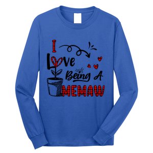 I Love Being A Memaw Cute Hearts Funny Gift For Memaw Cool Gift Long Sleeve Shirt