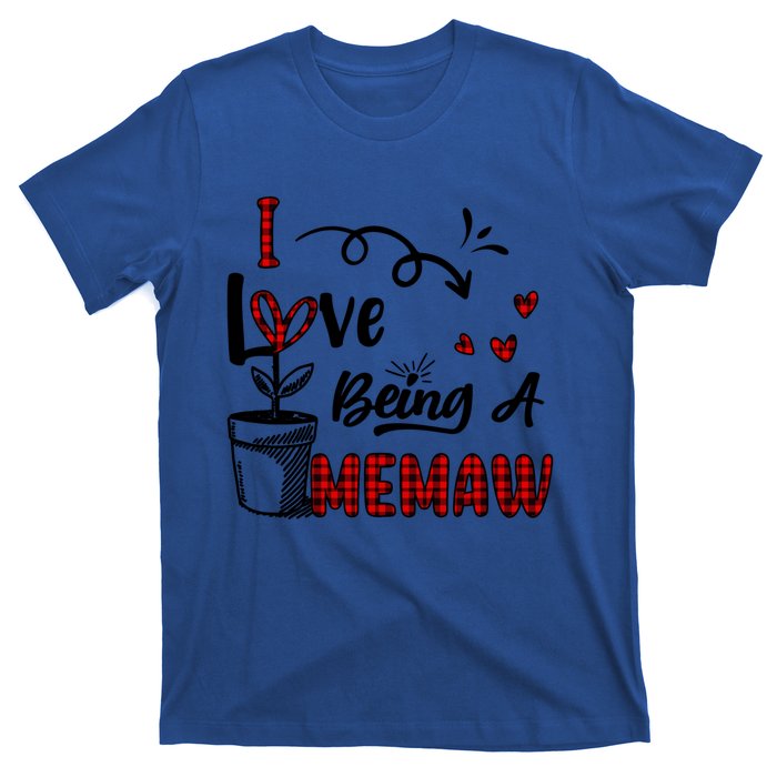 I Love Being A Memaw Cute Hearts Funny Gift For Memaw Cool Gift T-Shirt