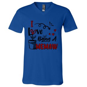 I Love Being A Memaw Cute Hearts Funny Gift For Memaw Cool Gift V-Neck T-Shirt