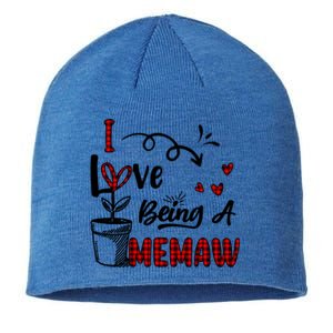 I Love Being A Memaw Cute Hearts Funny Gift For Memaw Cool Gift Sustainable Beanie