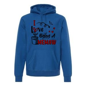 I Love Being A Memaw Cute Hearts Funny Gift For Memaw Cool Gift Premium Hoodie