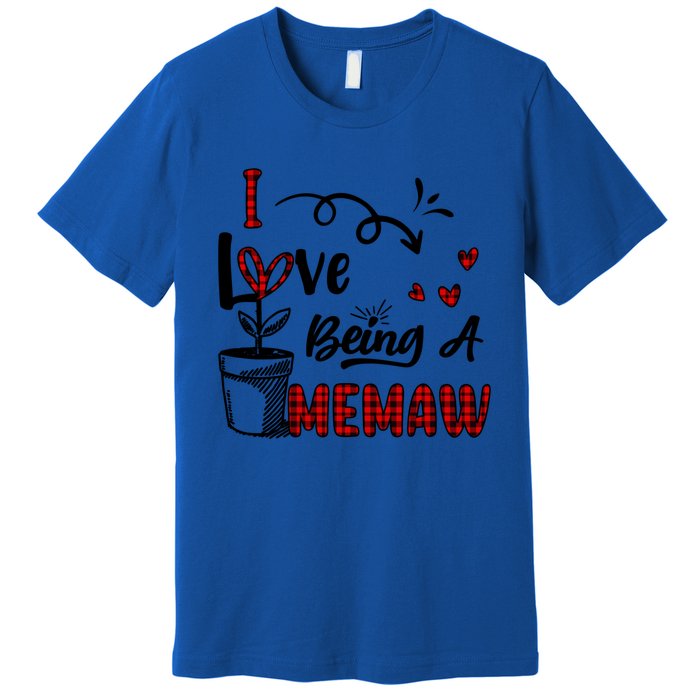 I Love Being A Memaw Cute Hearts Funny Gift For Memaw Cool Gift Premium T-Shirt