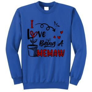 I Love Being A Memaw Cute Hearts Funny Gift For Memaw Cool Gift Tall Sweatshirt