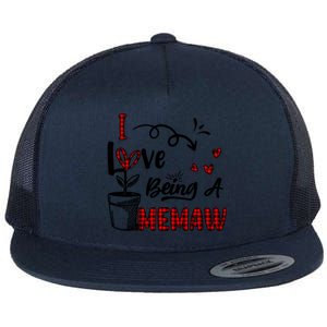 I Love Being A Memaw Cute Hearts Funny Gift For Memaw Cool Gift Flat Bill Trucker Hat