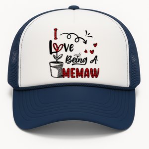 I Love Being A Memaw Cute Hearts Funny Gift For Memaw Cool Gift Trucker Hat