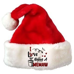 I Love Being A Memaw Cute Hearts Funny Gift For Memaw Cool Gift Premium Christmas Santa Hat