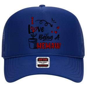 I Love Being A Memaw Cute Hearts Funny Gift For Memaw Cool Gift High Crown Mesh Back Trucker Hat