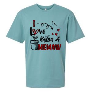 I Love Being A Memaw Cute Hearts Funny Gift For Memaw Cool Gift Sueded Cloud Jersey T-Shirt