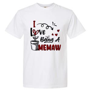 I Love Being A Memaw Cute Hearts Funny Gift For Memaw Cool Gift Garment-Dyed Heavyweight T-Shirt